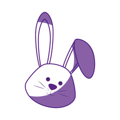 cute bunny icon over white background. vector illustration