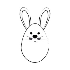 cute bunny icon over white background. vector illustration