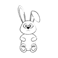 cute bunny icon over white background. vector illustration