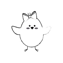 cute chicken icon over white background. vector illustration