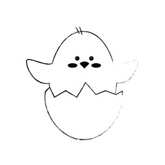 cute chicken icon over white background. vector illustration