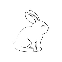 cute bunny icon over white background. vector illustration