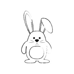 cute bunny icon over white background. vector illustration