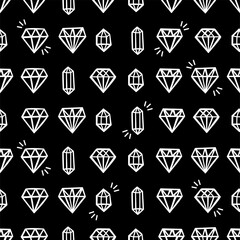 Hand drawn seamless pattern with diamonds