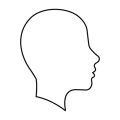 human head icon over white background. vector illustration