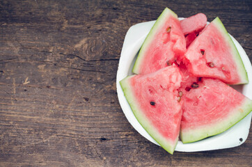Fresh sliced watermelon