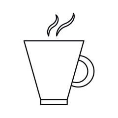 hot coffee mug icon over white background. vector illustration