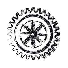 bike gear icon over white background. vector illustration