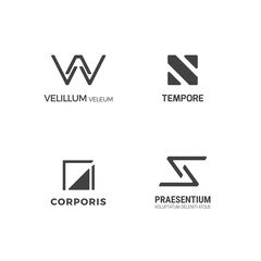 Simple minimal logo set. Flat abstract logo for your company. Vector design template.