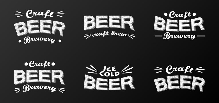 Craft beer - collection of banners. Vector illustration.