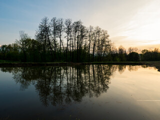 Sunset over a lake