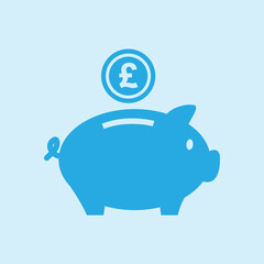 Piggy bank icon. Pictograph of moneybox. Flat design.