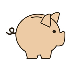 business piggy bank money safety vector illustration