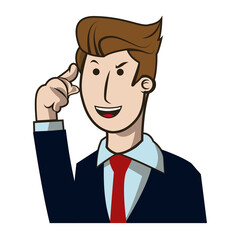 business man manager cartoon character image vector illustration