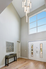 Contemporary two story entry foyer with lots of space