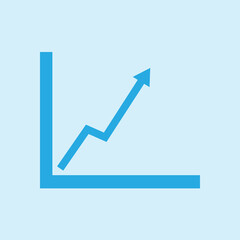 Business graph. Infographic. Chart icon. Growing graph simbol. Flat design style.