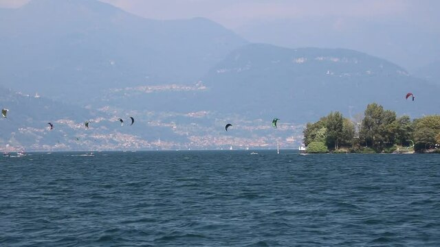 Water sports on Lake Como, Lombardy Italy 