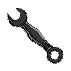 wrench tool icon over white background. vector illustration