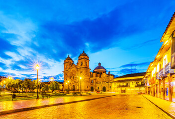 Plaza de Armas early in morning,Cusco, Peru - obrazy, fototapety, plakaty