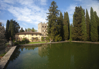 Obraz premium Inner yard of a medieval castle