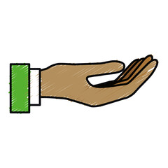 human hand icon over white background. vector illustration