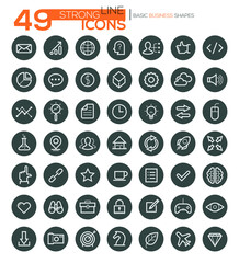 Thin Line Icons For Business, Interface, Leisure and Food. Vector eps10.