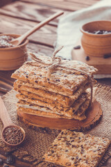 Healthy biscuits with grains and seeds
