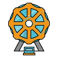 ferris wheel icon over white background. colorful design. vector illustration