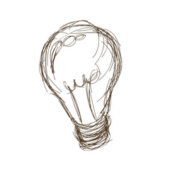 light bulb vintage engraved hand drawn vector illustration