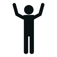 pictogram man with hands up icon over white background. vector illustration