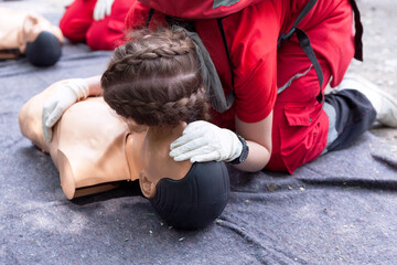 First aid training concept. CPR.