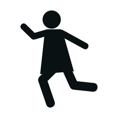 pictogram woman with hands up icon over white background. vector illustration