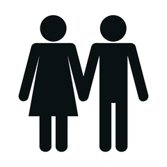 pictogram couple of man and woman icon over white background. vector illustration