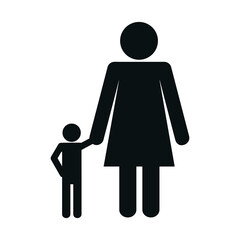 pictogram mother with kid icon over white background. vector illustration