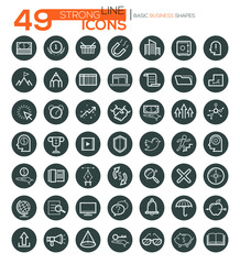 Modern thin line icons set of doing business elements, solution for clients.