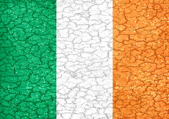 Ireland Grunge Style National Flag