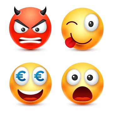 emoji faces expression funny smile happy angry mood sad set 4308310 Vector  Art at Vecteezy