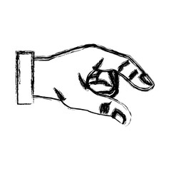 sketch hand man business gesture icon vector illustration