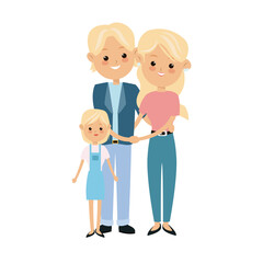 cartoon blonde couple grandparents and granddaughter vector illustration