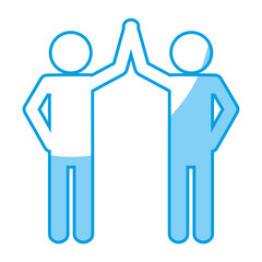 pictogram men doing a handshake over white background. teamwork concept. vector illustration