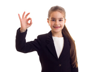 Little girl in black jacket 