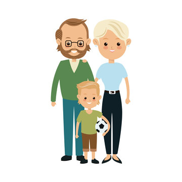 family parent with childrens image vector illustration