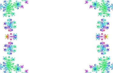 Obraz premium Beautiful colorful ornate floral decorative fancy frame on white empty background