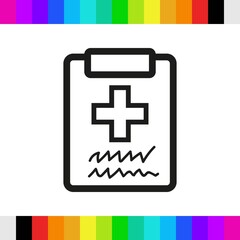 Doctor with clipboard. clipboard with checklist. Medical report icon stock vector illustration flat design