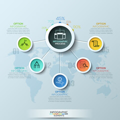 Modern business circle origami style options banner