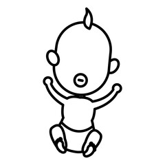 cute baby child newborn family member vector illustration