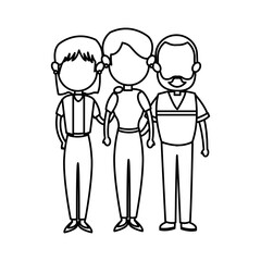 family parent and grandparents together character vector illustration