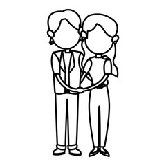 couple family mom and dad together relation vector illustration