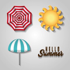 summer and vacation related icons over gray background. colorful design. vector illustration
