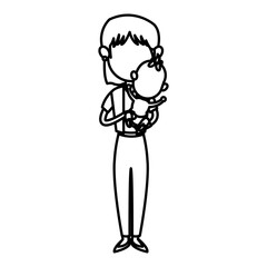 family mother carrying her baby cute image vector illustration